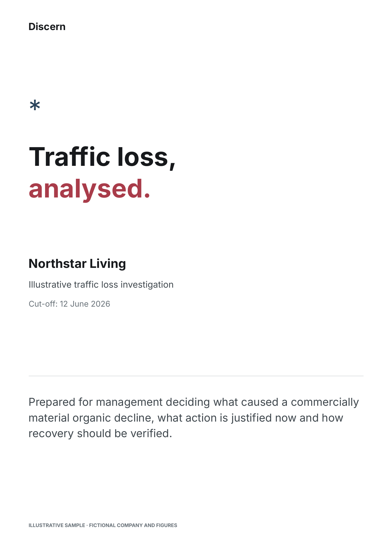 Cover of the Discern illustrative traffic loss investigation report